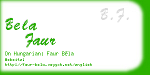 bela faur business card