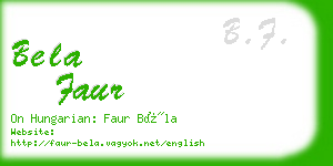 bela faur business card